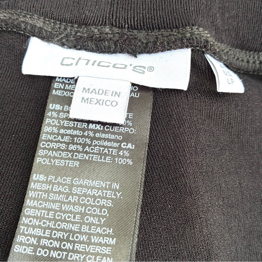 Chico’s Black Pants Lace Hem Sz LP - Picture 3 of 6